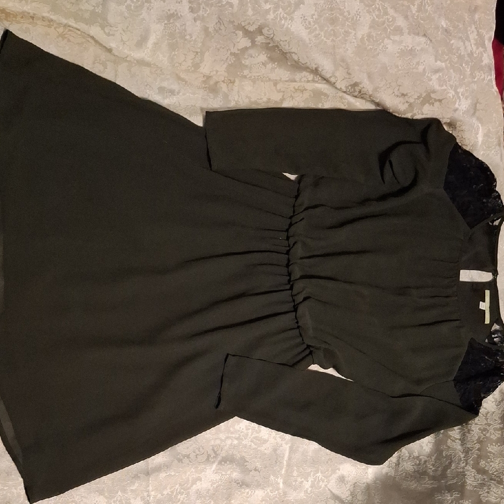 Gianni Bini Black Long Sleeve Dress with Lace Accents